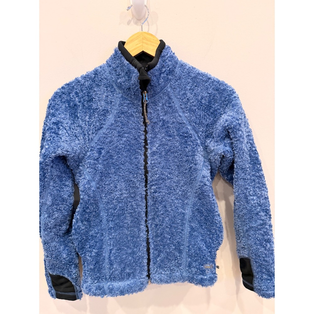 Mountain Hardwear Womens Fleece Jacket Blue Full Zip Mock Neck Soft Warm XS